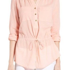 Michael Kors Peach Colored Long Sleeve Blouse - NWT